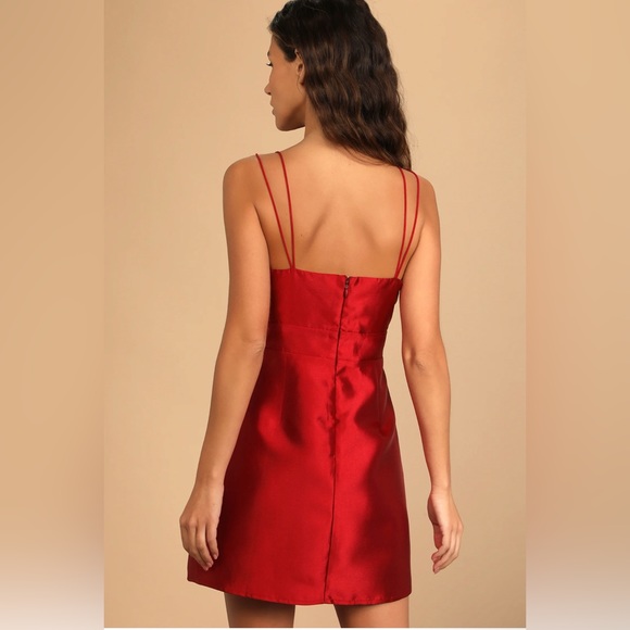 🚫SOLD🚫NWT Lulus Glamorous Life wine red sleeveless mini dress size M - Picture 5 of 5